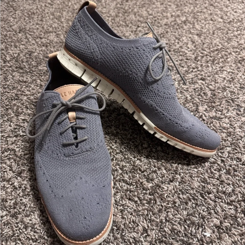 Cole Haan gray knit Gran Xero lace up dressy shoe Size 11